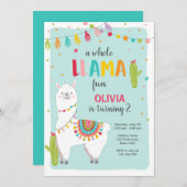 De hele lama leuke verjaardagsuitnodiging kaart (Voorkant / Achterkant)