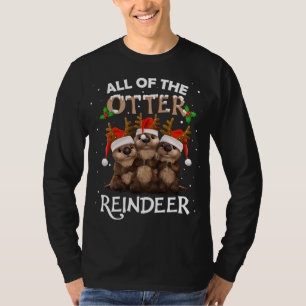 De hele Otter Reindeer Kerstkoorts Cute T-shirt