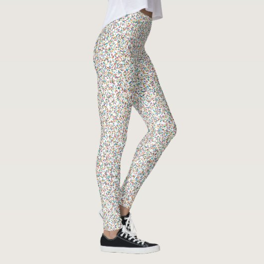 De hele regenboogkleurige gespikkelde Stippen Leggings (Rechts)