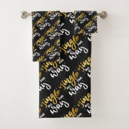 De hele weg springen bad handdoek