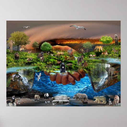 De hele wereld in onze handen poster (Voorkant)