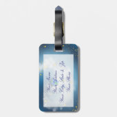 De hele wereld in zijn handen bagagelabel (Achterkant verticaal)