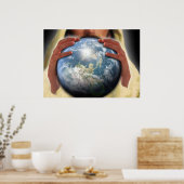 De hele wereld in zijn handen poster (Keuken)