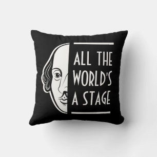 De hele wereld is een toneel Shakespeare Theater Q Kussen