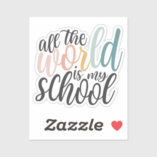 De hele wereld is mijn Sticker op school (Vel)
