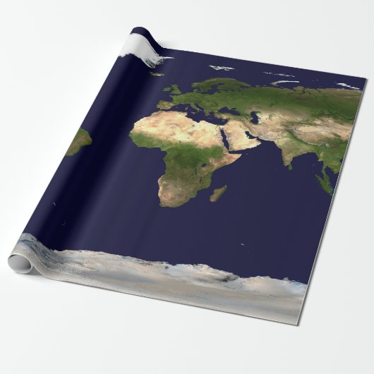 De hele wereld - planeet Aarde Cadeaupapier (Uitgerold)