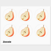 De helft van de peer ronde sticker (Vel)
