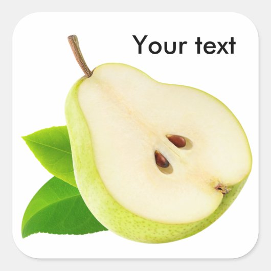 De helft van de peer vierkante sticker (Voorkant)
