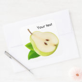 De helft van de peer vierkante sticker (Envelop)
