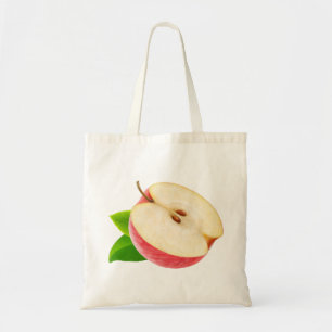 De helft van de rode appel tote bag