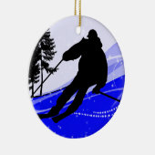 De helling op de helling van de Ski Slope Keramisch Ornament (Rechts)