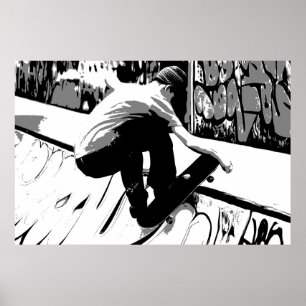 De helling raken - Skateboarder Poster