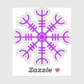 De helm van ontzag - Aegishjalmur (paarse) Sticker (Vel)