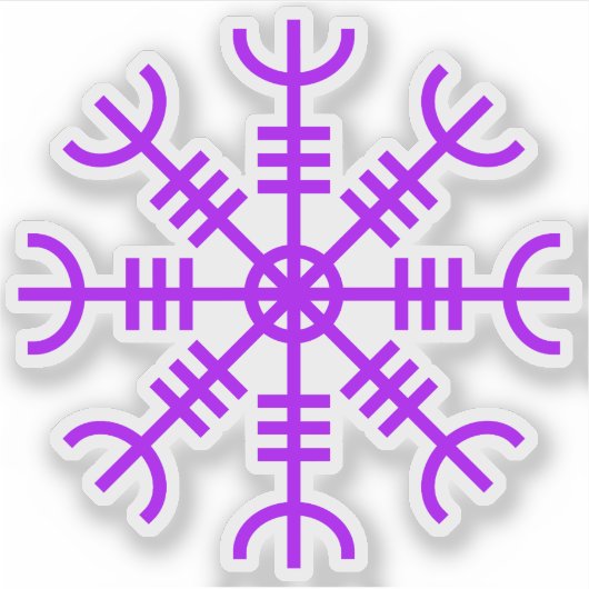 De helm van ontzag - Aegishjalmur (paarse) Sticker (Voorkant)
