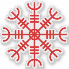 De helm van ontzag - Aegishjalmur (rood) Sticker