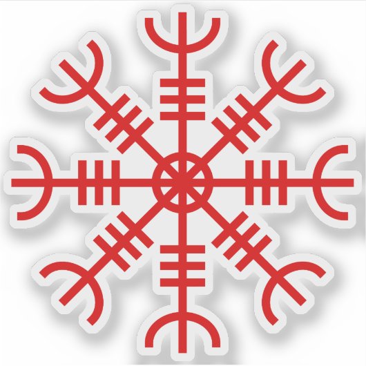 De helm van ontzag - Aegishjalmur (rood) Sticker (Voorkant)