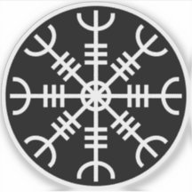 De helm van ontzag - Aegishjalmur (wit op zwart)