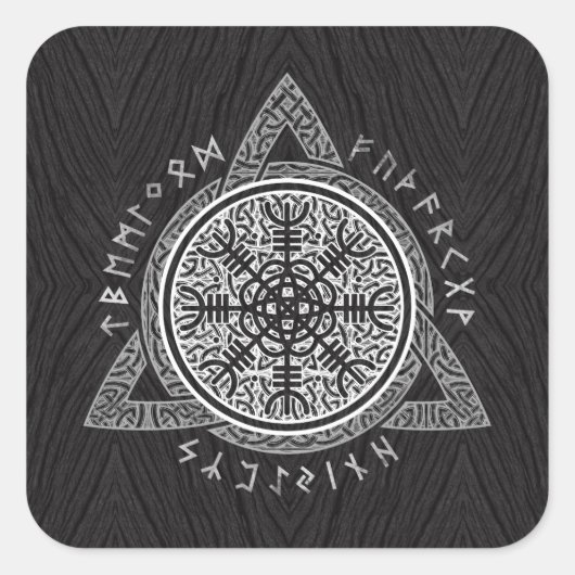 De helm van ontzag vierkante sticker (Voorkant)