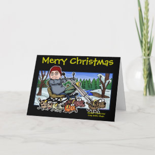 De Helper Bubba Claus van de Fietser van de Feestdagen Kaart
