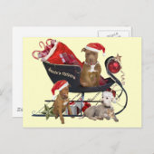 De Helpers van de Kerstman van Terrier van Pitbill Feestdagenkaart (Voorkant / Achterkant)