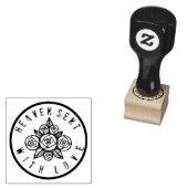 DE HEMEL GEZONDEN MET LIEFDE ROZEN 	RUBBERSTEMPEL (Gestempeld)