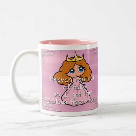 De hemel had geen halo's meer.... tweekleurige koffiemok (Links)