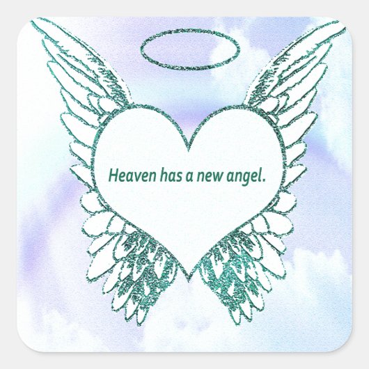 De hemel heeft een nieuwe engel vierkante sticker (Voorkant)