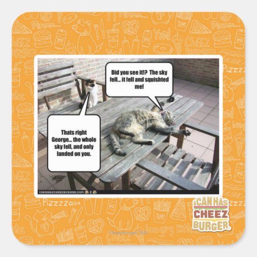 De hemel valt vierkante sticker (Voorkant)