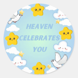 De Hemel viert je Christelijk Ronde Sticker
