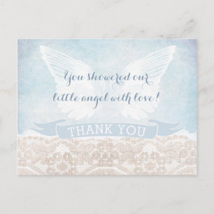 De Hemel zond dank u nota Baby shower Communie Briefkaart