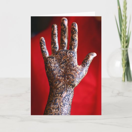 De hennahand van Mehndi Kaart (Voorkant)