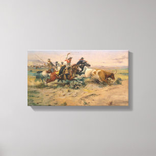 De Herd Quitter van Charles Marion Russell Canvas Afdruk