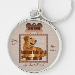 De Herdenkings Bruine Tonen van de hond Sleutelhanger