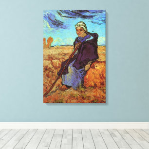 De herderin (naar Millet) door Vincent van Gogh Canvas Afdruk