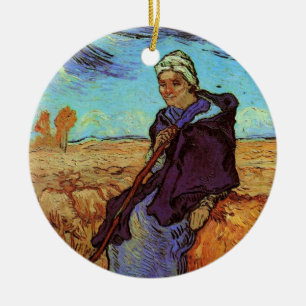 De herderin (naar Millet) door Vincent van Gogh Keramisch Ornament