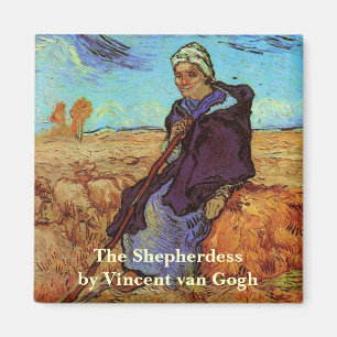 De herderin (naar Millet) door Vincent van Gogh Magneet