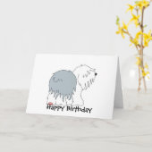 De Herdershond van de bobtail Kaart (Gele Bloem)