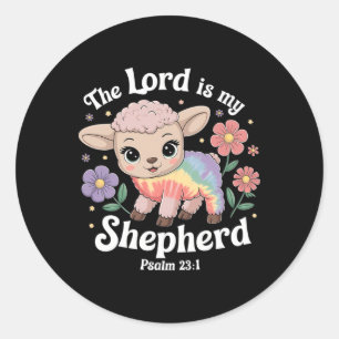 De Here is mijn herder Paas Christelijke Faith Bib Ronde Sticker