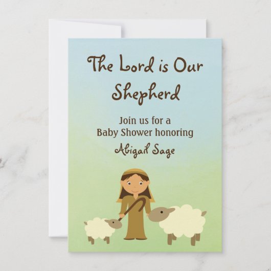 De Here is onze Herder Schaap Baby shower Uitnodig Kaart (Voorkant)