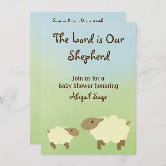 De Here is onze Herder Schaap Baby shower Uitnodig Kaart (Voorkant / Achterkant)