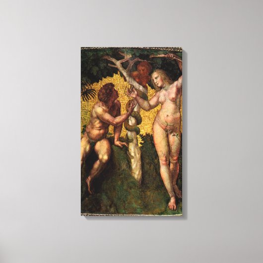 De Herfst Adam en Eva van Raphael Sanzio Canvas Afdruk (Voorkant)