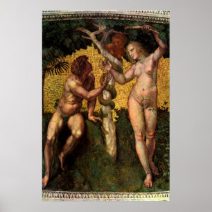 De Herfst Adam en Eva van Raphael Sanzio Poster