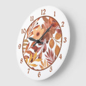 De herfst Browns bladeren Floral Grote Klok (Hoek)