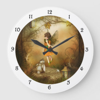 De herfst-fairy wandklok grote klok