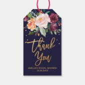 De herfst Floral bedankt u voor uw steun Cadeaulabel (Achterkant)