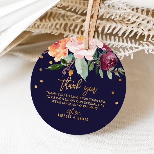 De herfst Floral Dank u welkome Bag Weddenschap Bedankjes Labels