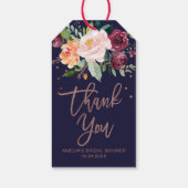 De herfst Floral Roos Gold Hartelijk dank Cadeaulabel (Achterkant)