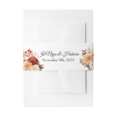 De herfst Floral Wedding Belly Band Uitnodigingen Wikkel (Voorkant Voorbeeld)