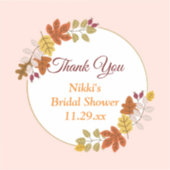 De herfst Floral Wreath Pumpkin Gold Hartelijk dan Sticker (Voorkant)