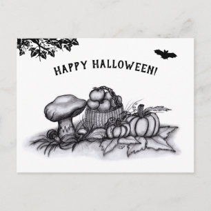 De herfst, Happy Halloween. Briefkaart